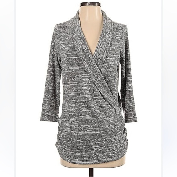 NWT StitchFix 41Hawthorn Navy Gray Wrap Cardigan Medium - Picture 2 of 4